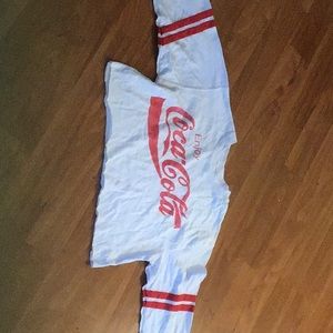 Coca Cola Baseball Long sleeve T shirt croped